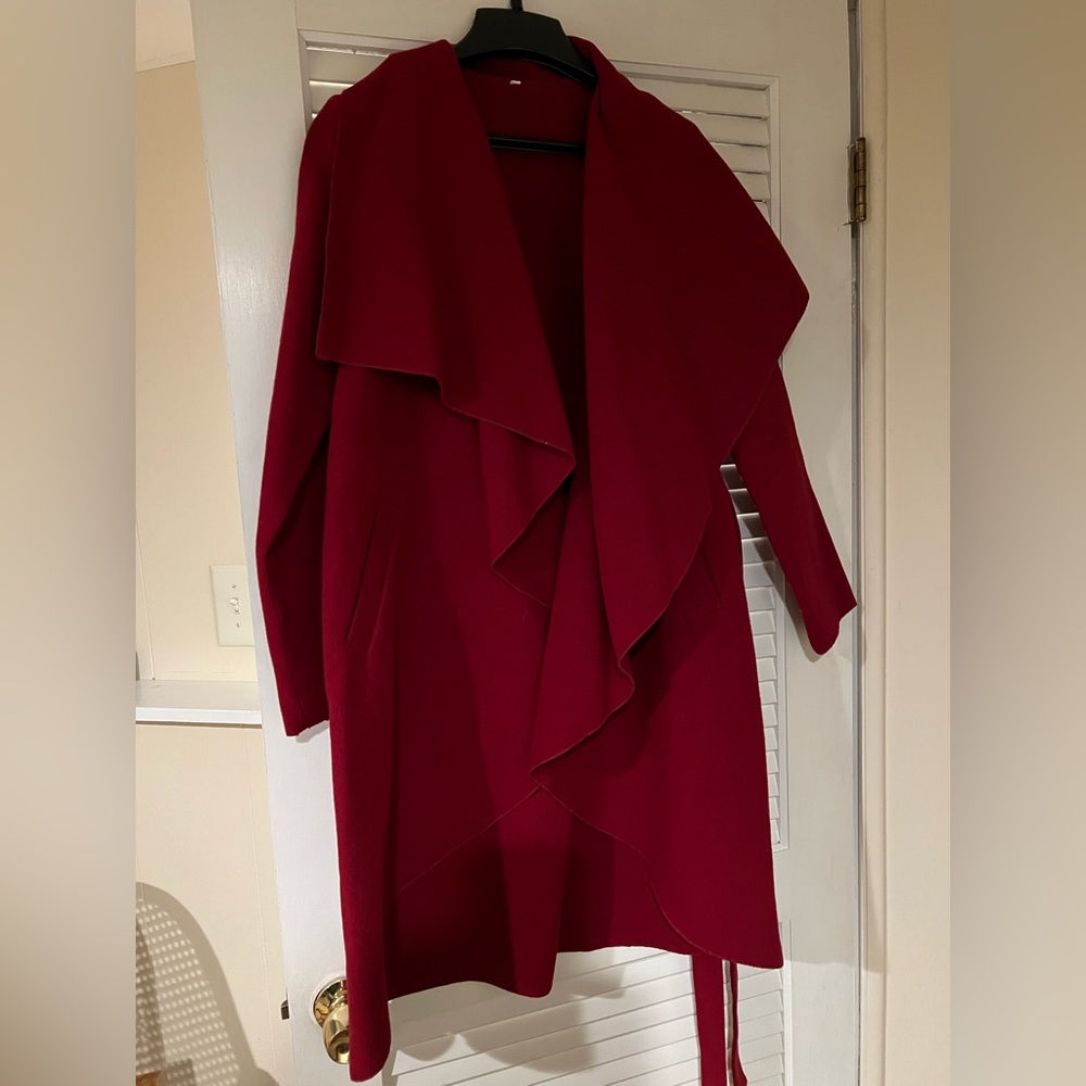 SHEIN Burgundy Coat